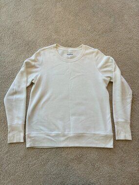 Unisex Tek Gear Cream/Off-White Long-Sleeve Fleece-like Sweatshirt Top